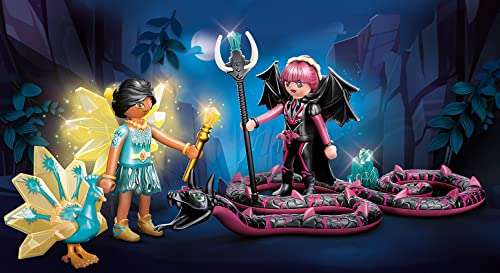 PLAYMOBIL Adventures of Ayuma 70803 Crystal Fairy y Bat Fairy con Animales del Alma, (disponible otros modelos)