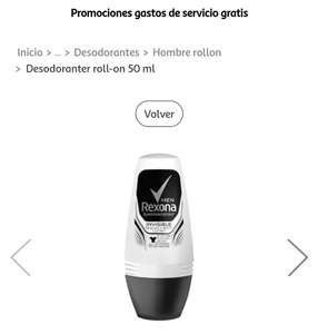 Desodorante roll on para hombre con protección anti-transpirante hasta 48 horas REXONA Men invisible 50 ml.