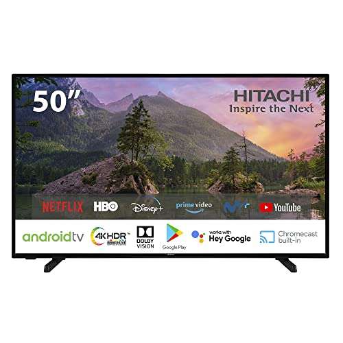 Hitachi 50HAK5350 TV 50 pulgadas con AndroidTv, 4K, HDR10 (55 pulgadas por 322€)