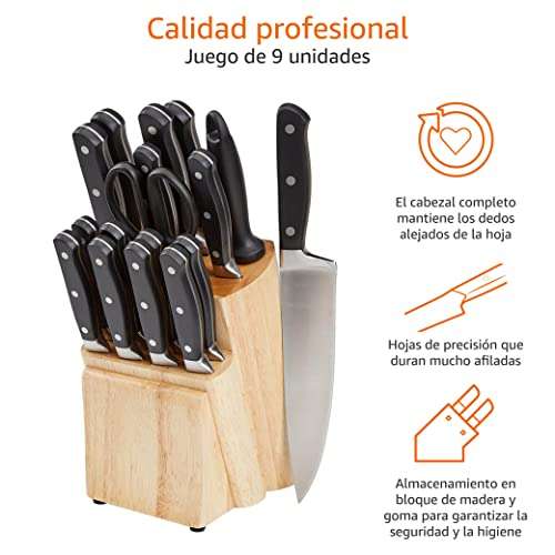 Juego de cuchillos de cocina y soporte (9 piezas)