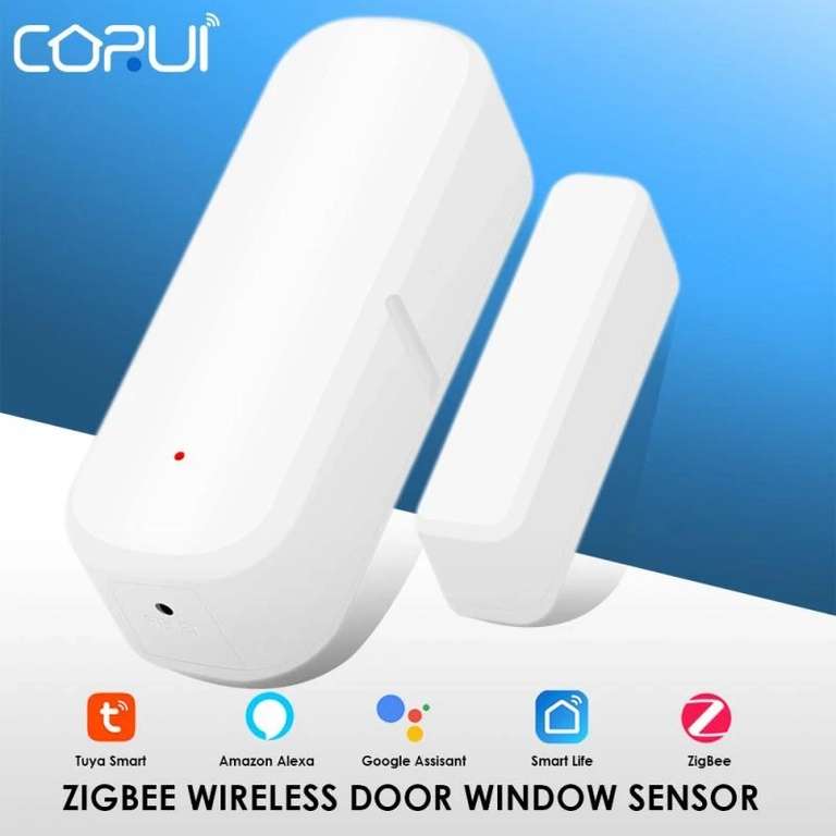 Sensor de contacto inteligente para puerta y ventana, Detector de puerta inalámbrico Tuya, WiFi/ZigBee