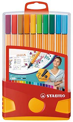 Rotulador punta fina STABILO point 88 - Estuche premium Colorparade con 20 colores