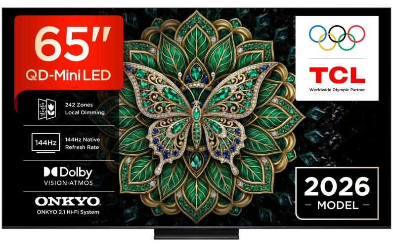 Smart TV TCL 65" QD-MiniLED 65C6K PRO 4K (144Hz, Google TV, Onkyo 2.1)