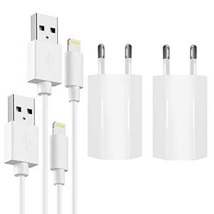 ANKUY Cargador iphone 【Apple MFi-Certified】 2Pack cargadores Cable de 5 W Adaptador de corriente USB de 1 m con 2 cables para iPhone
