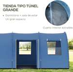Outsunny Tienda de Campaña Familiar de Túnel para 5-6 Personas Impermeable PU2000 mm con Bolsa de Transporte 475x315x215 cm