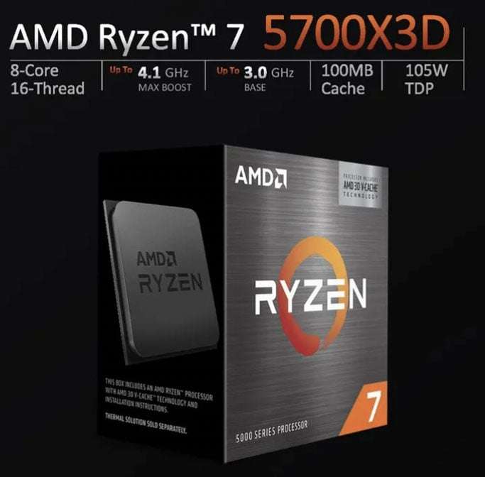 Procesador AMD AM4 Ryzen 7 5700x3d