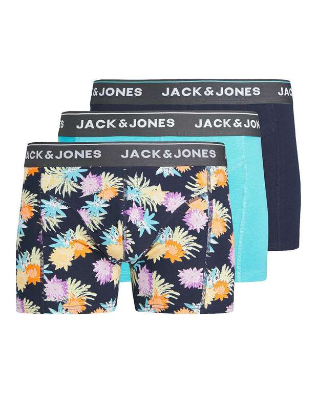 Pack de 3 bóxers estampados de hombre con logo en la cintura Jack & Jones (Tallas S a XXL) + Modelos en descripción