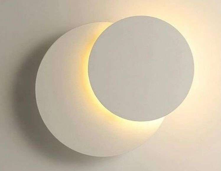 Luz de pared LED moderna, Creative Eclipse 2 en 1, 360 giratorio 3000K blanco cálido