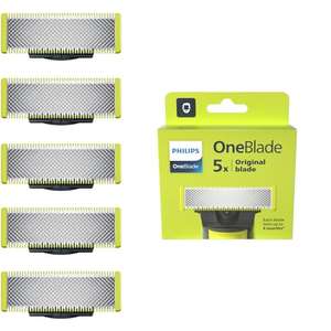 Philips OneBlade 5 Cuchillas de Recambio de Acero Inoxidable compatibles con todas las Maquinillas de Afeitar Eléctricas OneBlade