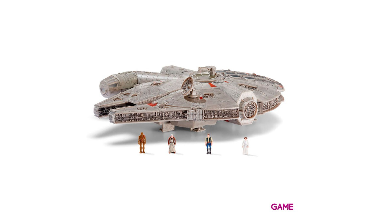 Nave con luz y sonido + 4 figuras Star Wars Halcon Milenario de 30 cm