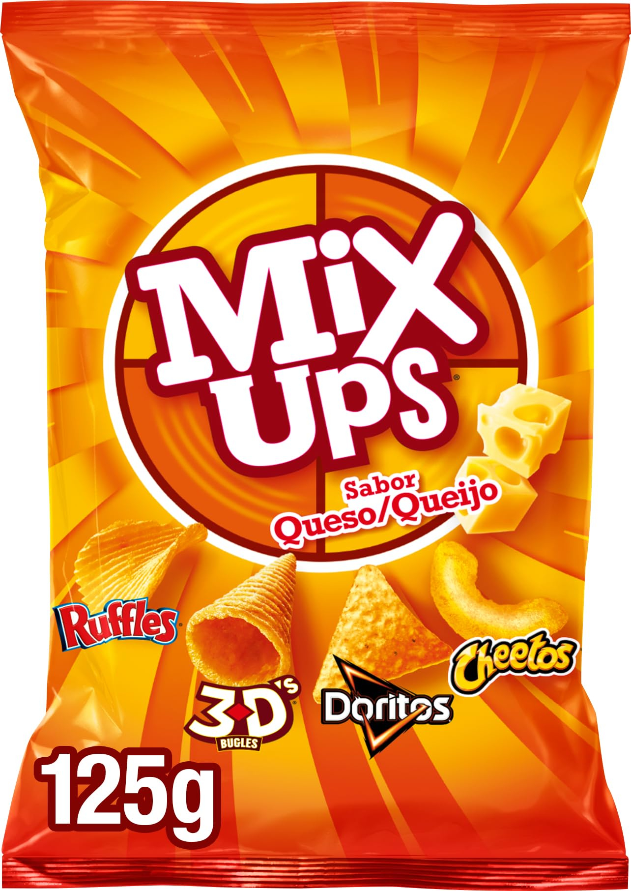 Lay's Mixups favoritos, Snack con mezcla de Lay's 3D, patatas Ruffles, nachos Doritos y Cheetos stick con sabor a queso, 125 gramos