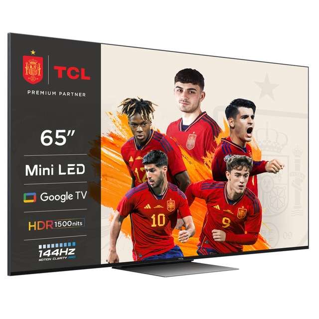 TV QLED 164 cm (65") TCL 65C835, UHD 4K MiniLED, Google TV, Dolby Vision, Dolby Atmos y Google Assistant