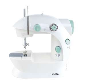 Máquina de coser de la marca Jocca con diseño compacto, ligero y portátil