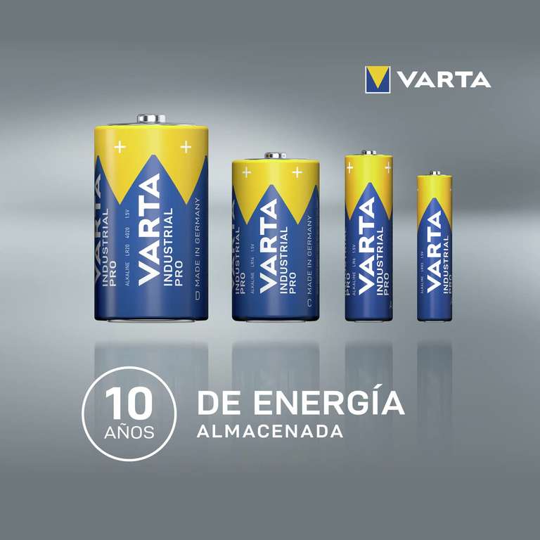 VARTA Pilas AA, paquete de 40, Industrial Pro, Baterías Alcalinas, 1,5V, paquete de almacenamiento de embalaje ecológico, Made in Germany