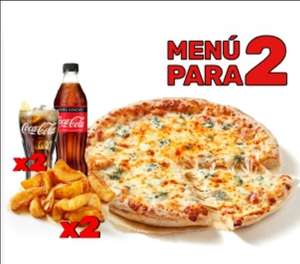 2 pizzas Medianas Especialidad + 2 complementos + 2 bebidas en Telepizza