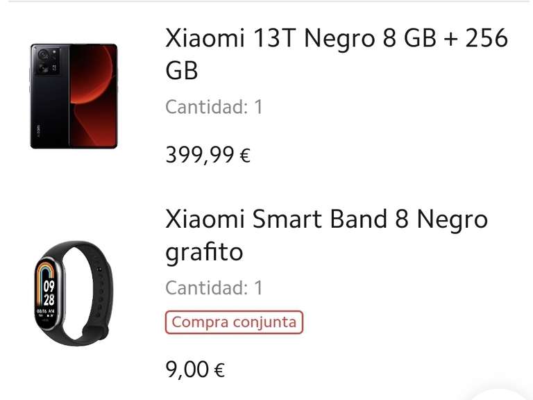 Xiaomi 13T (8Gb 256Gb) + Xiaomi Band 8 (263€ con Mi Points) *ESTUDIANTES