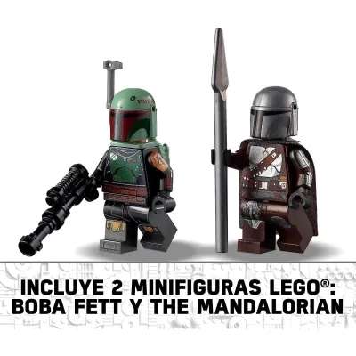 LEGO 75312 Star Wars Nave Estelar de Boba Fett, Juguete de Construcción, Modelo Mandalorian con 2 Minifiguras