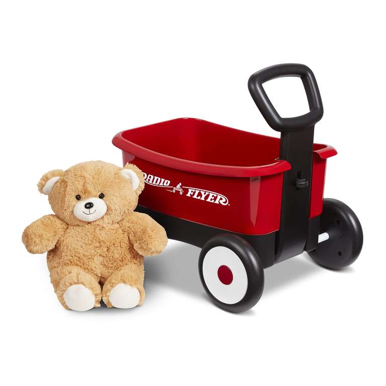 Radio Flyer Caminador de empuje y jalar con oso de peluche, rojo, para niños de 1 a 4 años, mango de bloqueo para estabilidad, se convierte en carro de empuje, para Radio Flyer Caminador de empuje y jalar con oso de peluche, rojo, para niños de 1 a 4 años, mango de bloqueo para estabilidad, se convierte en carro de empuje, para