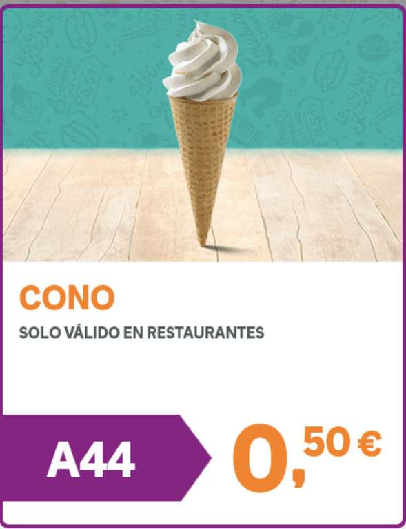 Cono de helado a 0,50€