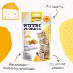 GimCat Nutri Pockets queso - Snack crujiente para gatos, con relleno cremoso e ingredientes funcionales - 1 bolsa (1 x 60 g)