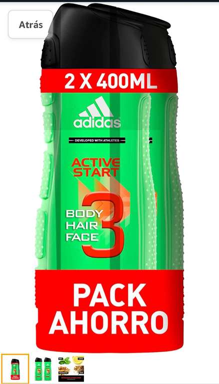 Pack ahorro 2 gel de ducha Adidas 1,73€/ud de 400ml