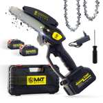 MAKTUL Mini Motosierra Bateria 6‘’/15cm, 8000 mAh (2 Baterías 4000mAh 20V), Sierra Eléctrica Cortar Podar Árboles Jardín, Motosierra de Mano