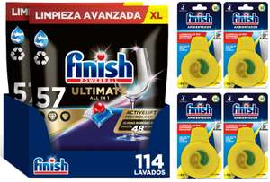 114x Pastillas Finish Powerball Ultimate + 4x Ambientadores Limón [15,95€ NUEVO USUARIO]