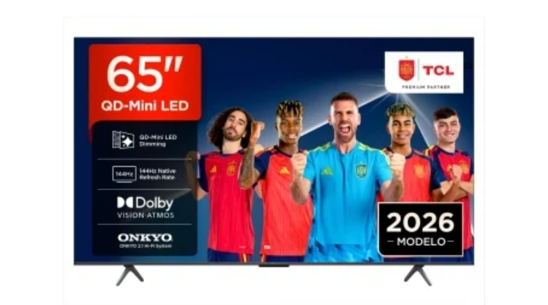 Smart TV MiniLED 65" TCL 65P8L con IA, 4K UHD, 144 Hz, HDR10+, HLG, HDR10, Dolby Vision, Dolby Atmos, DTS:X, 2026