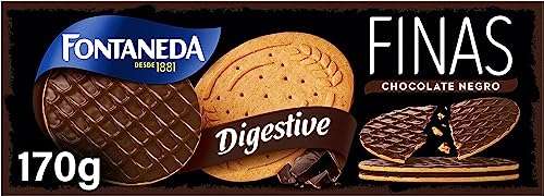 Una caja de galletas FONTANEDA DIGESTIVE FINAS de chocolate negro (170 gramos)