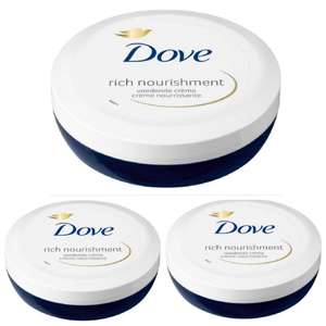 3 x Dove Crema Hidratante Corporal, Manos y Facial 3 en 1, Nutrición Intensa, Larga Duración 72 h, 150 ml [Unidad 1'66€]