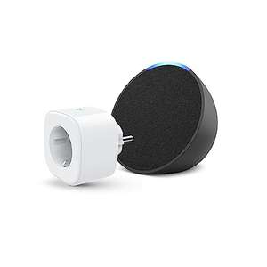 Echo Pop | Antracita + Meross Smart Plug (enchufe inteligente WiFi), compatible con Alexa - Kit de inicio de Hogar digital