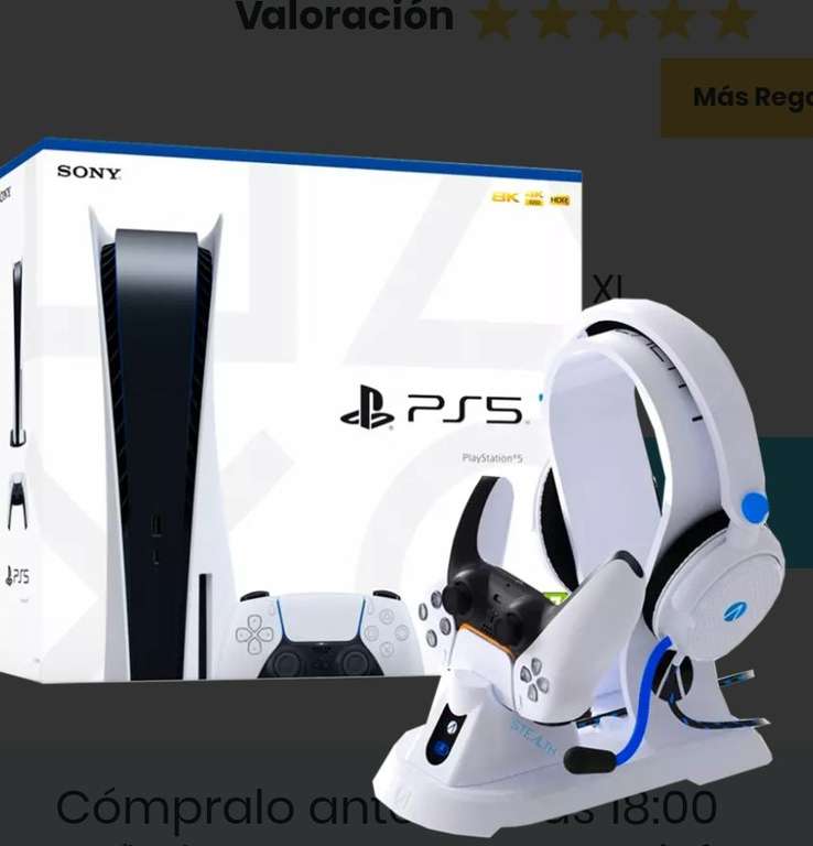 Consola PS5 Disco (Chasis C) + Estación de Carga Mando + Auricular Ultimate Gaming Station +Pin + 15€ próx compra