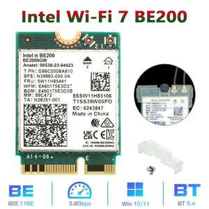 Tarjeta Wi-Fi 7 Intel BE200, Bluetooth 5,4, BE200NGW, M.2, 4/5/ 6 GHz, 5,8 Gbps, Windows 11 (ENVÍO CHOISE)