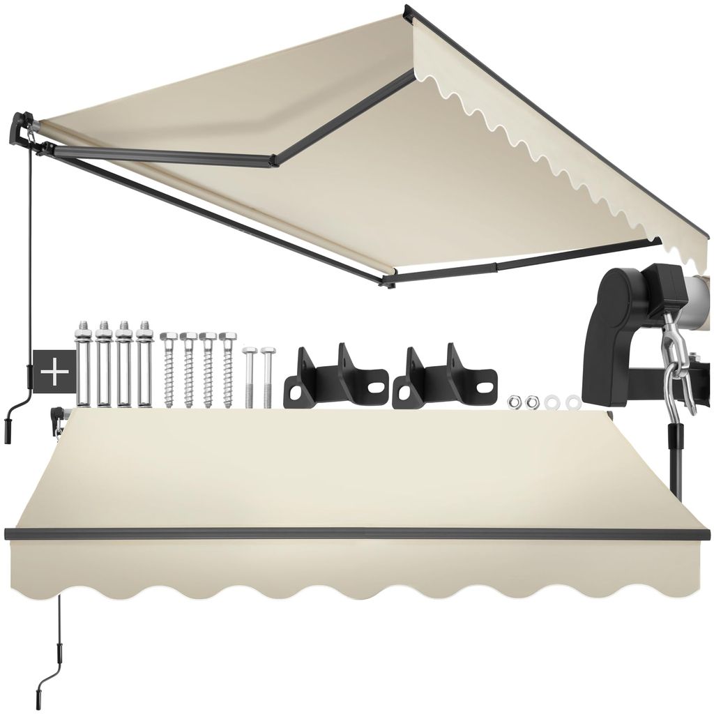 tectake toldo retractil con Brazos articulados, fácil de Manejar con manivela