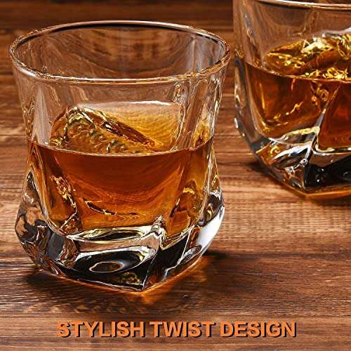 6 Vasos de whisky transparentes de lujo, cristalería sin plomo, aptos para lavavajillas (300 ml/10 onzas)