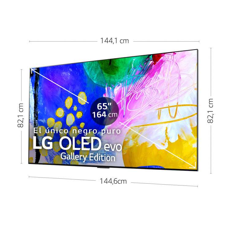 TV LG 4K OLED evo, GALLERY, Modelo: OLED65G29LA.AEU 164cm (65"), con soporte y servicio de instalación en pared incluido