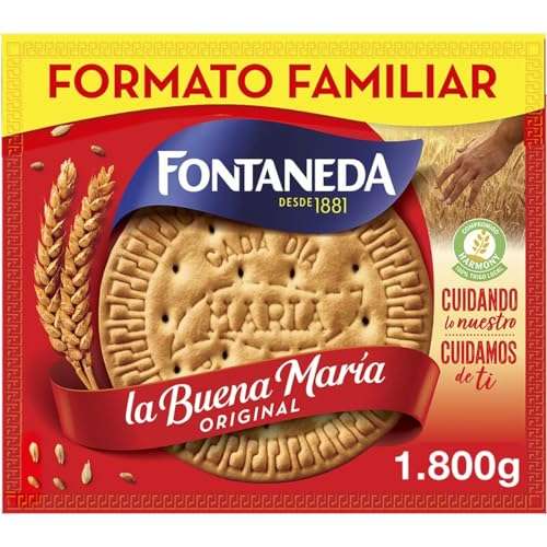 3xFontaneda La Buena María Original Galletas María Desayuno Caja Formato Familiar 1,8kg