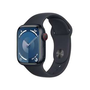 Apple Watch Series 9 41 mm [GPS + Cellular] Caja de Aluminio, Color Medianoche, Correa Deportiva Medianoche - Talla M/L
