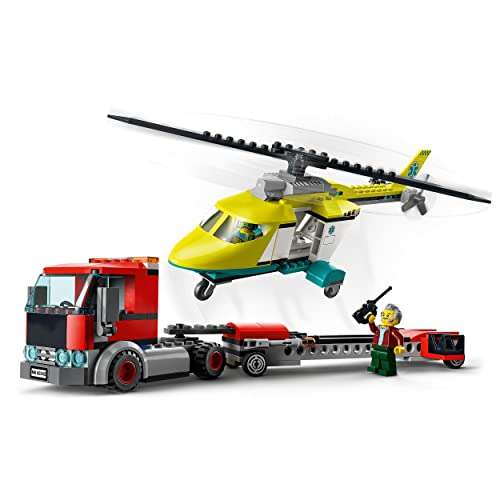 LEGO 60343 City Transporte del Helicóptero de Rescate con Camión de Juguete y Mini Figuras, también en Fnac y Polyjuguetes