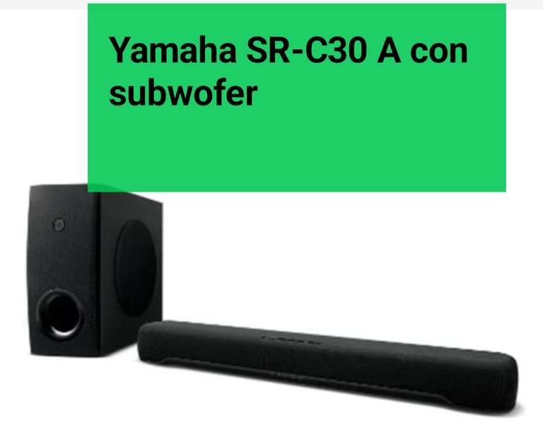 Barra de sonido Yamaha SR-C30 A con subwoofer