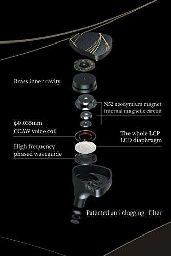 Moondrop Aria - Auricular in-Ear, membrana LCP de alto rendimiento, IEMs con conductor dinámico