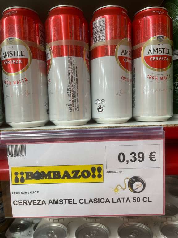 Amstel clasica 0,50L en tiendas Euromania cash