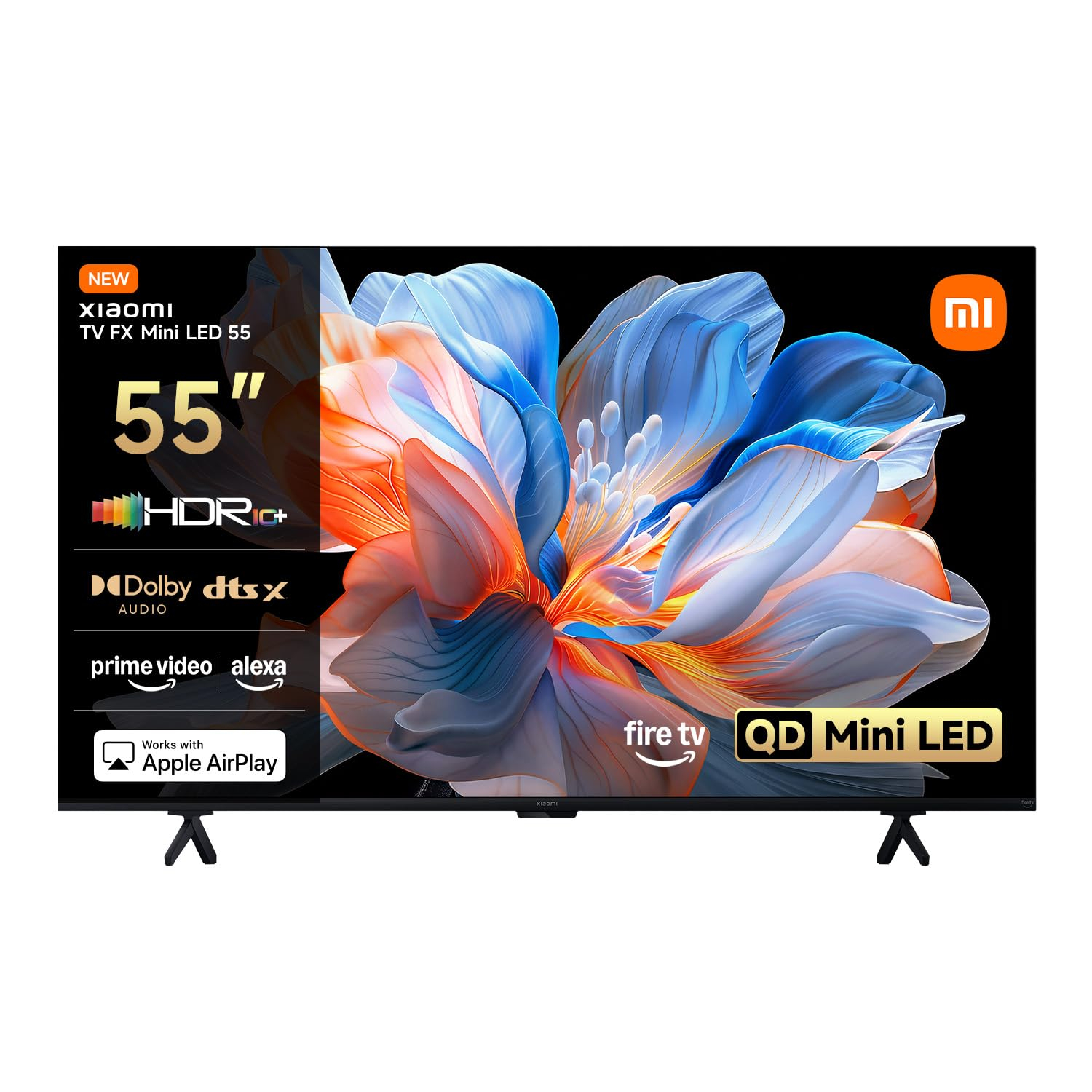 Smart TV Xiaomi FX QD-Mini LED 55" 4K (Fire TV, Game Boost 120Hz, HDR10+, MEMC, DTS:X, AirPlay 2, control por voz Alexa, en Amazon ES)