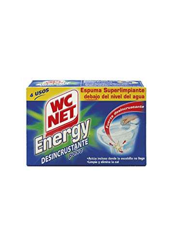 Wc Net Energy Polvo - Desincrustante, máxima limpieza del inodoro. Caja 4 sobres. (2 cajas)