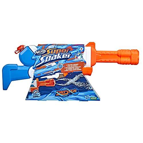 Nerf Super Soaker Twister Water Blaster, 2 Twisting Streams of Water, Pump to Fire, Multicolor