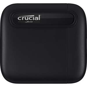 Disco duro SSD externo 2 TB - Crucial X6, USB 3.2 Gen 2, Velocidad lectura 540 MB/s
