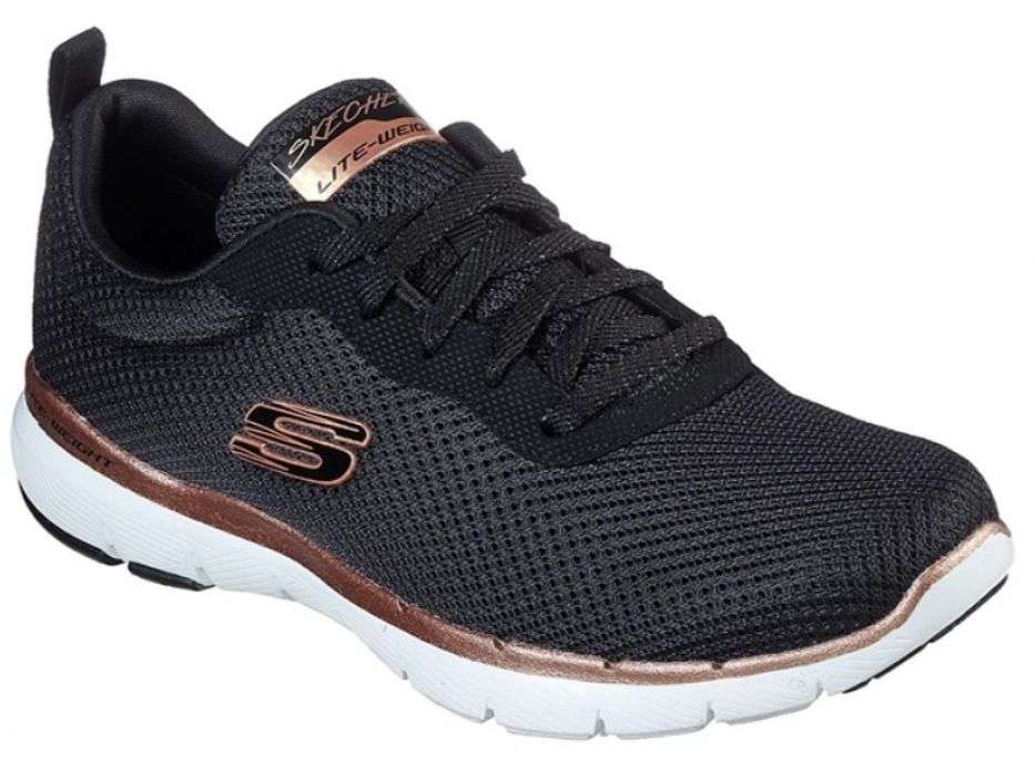Skechers Zapatillas Flex Appeal 3.0 First Insight negro, dorado. Números  del 35 al 42. En negro a 35,77€ » Chollometro