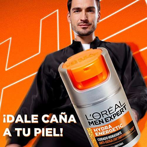 L'Oréal Men Expert Crema hidratante antifatiga para hombre, Crema Hydra Energetic para hombre con Vitamina C*- 50 ml