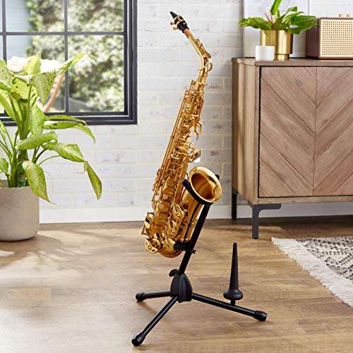 Amazon Basics - Soporte para saxofón con apoyo para flauta o clarinete