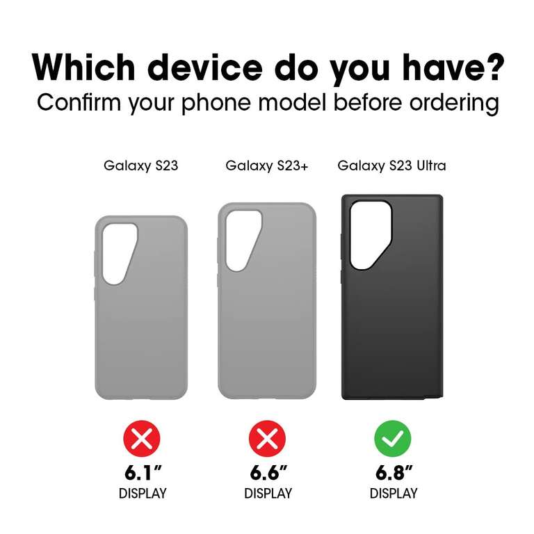 Funda para Samsung Galaxy S23 Ultra Symmetry, resistente golpes/caídas, Testada 3x con estándares Militares anticaídas,Antimicrobiana, Negro